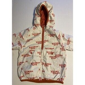 Reversible Coach Nylon Rain Jacket Kids Toddler 3/4 Windbreaker Ice Cream Club